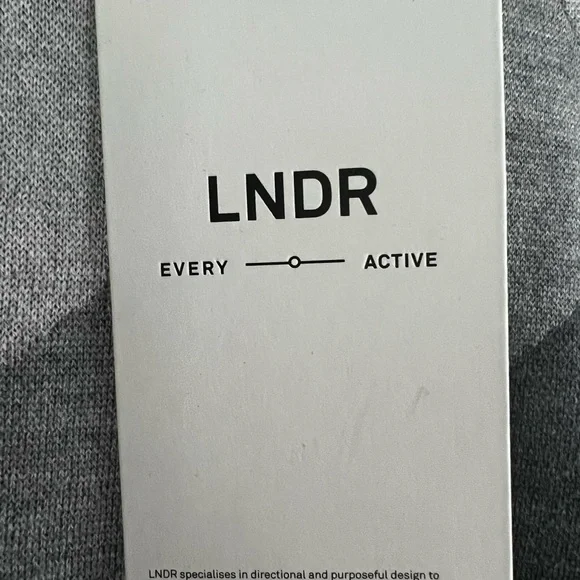 LNDR Sweater. Grey stripe chevron crew neck